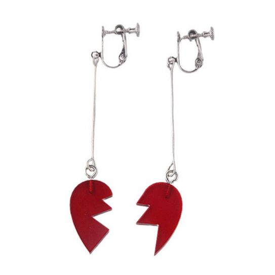 Серьги клипсы Разбитое сердце ДжоДжо Польнарефф (пара)