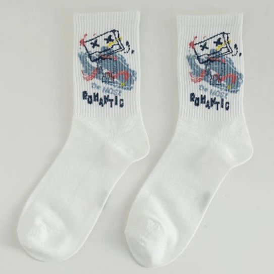 Носки Белые Геймерский стиль 6 Romantic