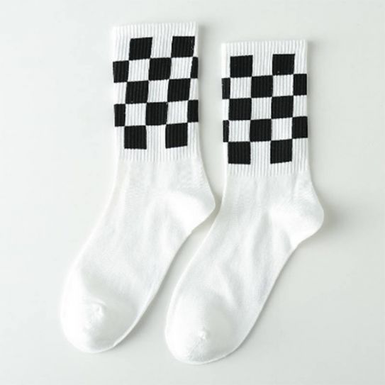 Носки Белые 5 шахматный рисунок