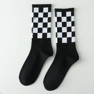 Носки Черные 1 шахматный рисунок