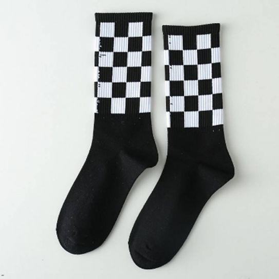 Носки Черные 1 шахматный рисунок