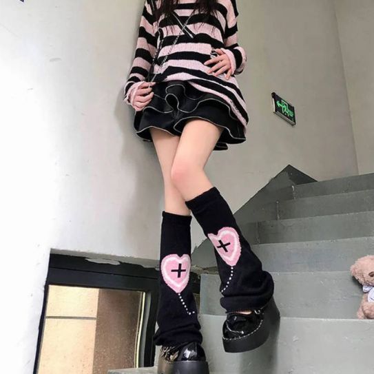 Гетры черные с сердечком