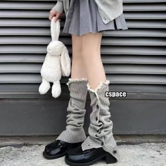 Гетры серые на пуговицах