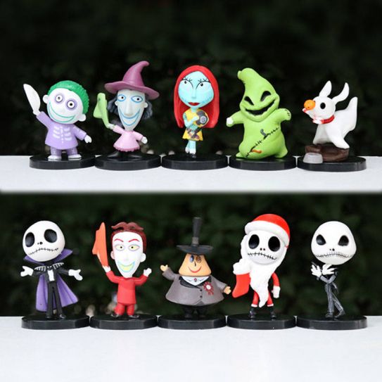 Набор аниме фигурок из 10-и штук  Кошмар перед Рождеством 2 (пластиковый пакет)