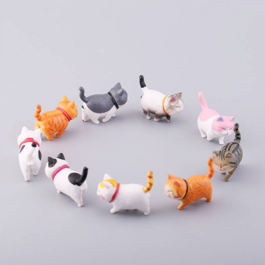 Набор аниме фигурок коллекционных фигурок котят из 9-и штук (4 см.)