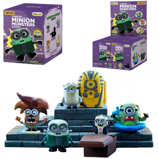 Гача фигурка коллекционная 52TOYS Миньоны Монстры (цена за шт. в блоке 4 шт.)