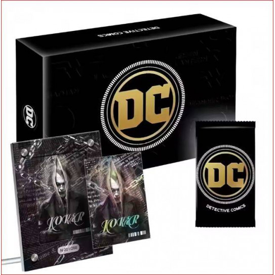 Блок с коллекционными карточками-бустерами DC Сomics 1 (5 бустеров по 2 карточки, 10 карточек + редая карточка в акриловой рамке)