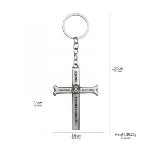 Металлический брелок Ван Пис Крест Дракуль 1