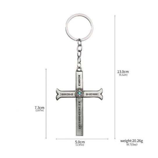 Металлический брелок Ван Пис Крест Дракуль 1