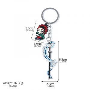 Металлический брелок Клинок рассекающий демонов Танджиро