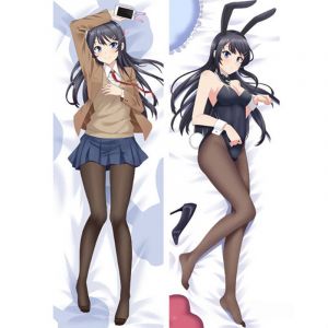 Наволочка для дакимакура 118 на 40 см Этот глупый свин не пониаем мечту девочки-зайки