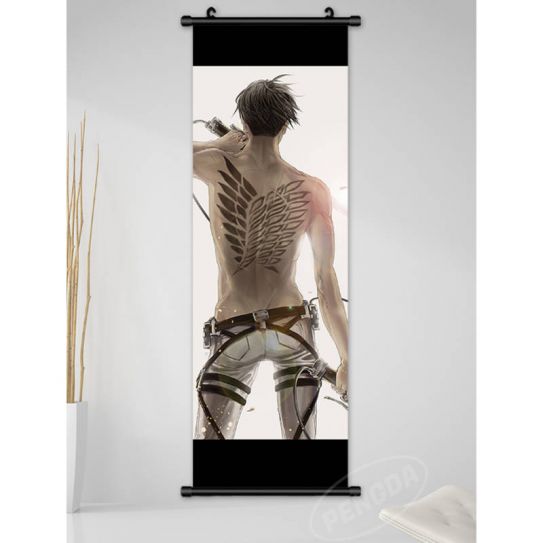 Гобелен 92 на 33 см Атака Титанов Леви