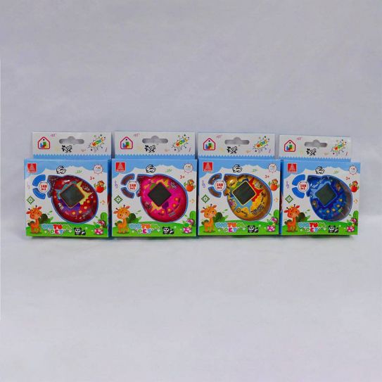 Тамагочи электронный питомец ч/б Яйцо на цепочке, 4 вида в ассорти