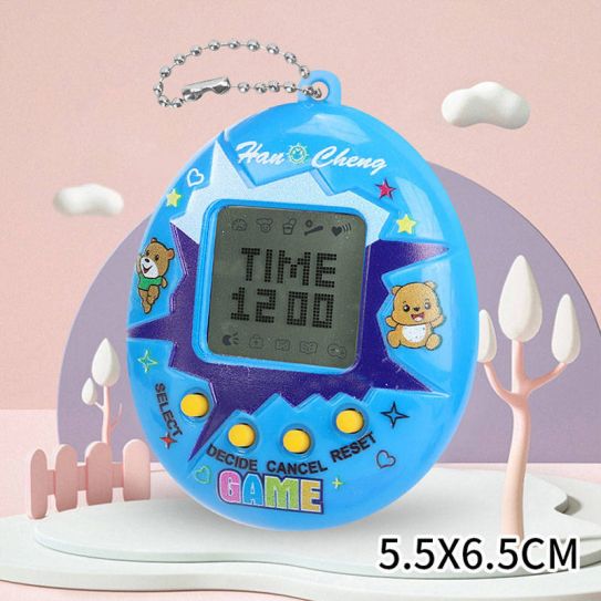 Тамагочи электронный питомец ч/б Яйцо на цепочке, 4 вида в ассорти