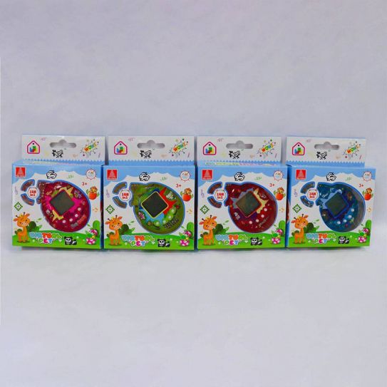 Тамагочи электронный питомец ч/б Яйцо на цепочке (прозрачный), 4 вида в ассорти