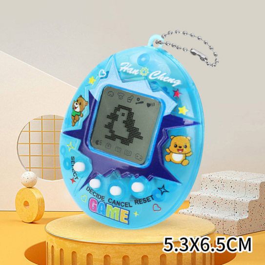 Тамагочи электронный питомец ч/б Яйцо на цепочке (прозрачный), 4 вида в ассорти