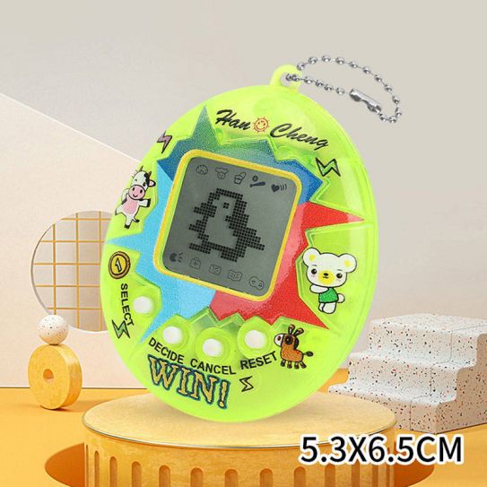 Тамагочи электронный питомец ч/б Яйцо на цепочке (прозрачный), 4 вида в ассорти