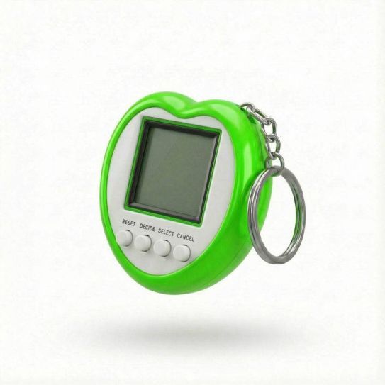 Тамагочи электронный питомец большой ч/б Сердечко на брелоке, 7см (цвет в ассортименте)