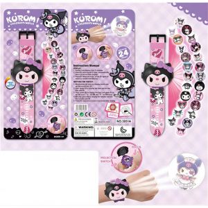 Детские наручные часы с проекцией Sanrio: Kuromi (24 проекции)