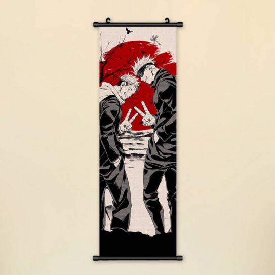 Гобелен 92 на 33 см Магическая битва Сатору и Юдзи