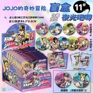 Блок со значками секретами гача (10шт + 1 сюрприз с карточками AR) - (75 мм) Джо Джо