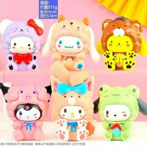 Набор аниме фигурок коллекционных из 6-и видов Sanrio: Fluffy Costume Party, 9.5см