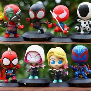Набор аниме фигурок коллекционных из 8-и видов Superheroes: Spider Multiverse, 9.5см