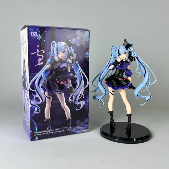 Аниме фигурка коллекционная Мику Хатсуне Hatsune Miku × Kuromi, 22см (цветная коробка)