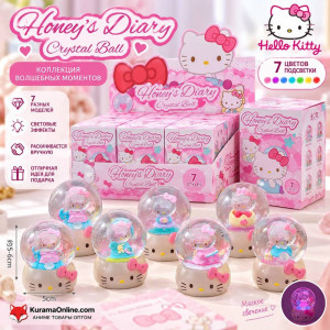 Гача фигурка коллекционная Hello Kitty в шарах (цена за шт. в блоке 6 шт.)