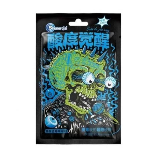 Леденцовые конфеты SHUNERGISI с КИСЛЫМ вкусом ЧЕРНИКА 22гр/20п/12бл (цена за штуку)