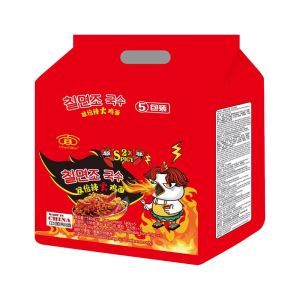 Лапша быстрого приготовления YITIANYIMIAN с вкусом СУПЕР ОСТРОЙ ИНДЕЙКИ 140гр/5пач/8бл (цена за штуку)