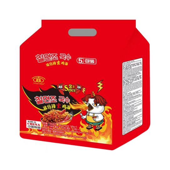 Лапша быстрого приготовления YITIANYIMIAN с вкусом СУПЕР ОСТРОЙ ИНДЕЙКИ 140гр/5пач/8бл (цена за штуку)