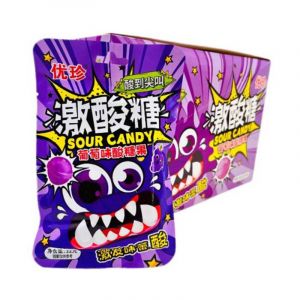 Леденцовые конфеты YOUZHEN с вкусом ВИНОГРАДА, КИСЛЫЕ 22гр/20шт/12бл (цена за штуку)