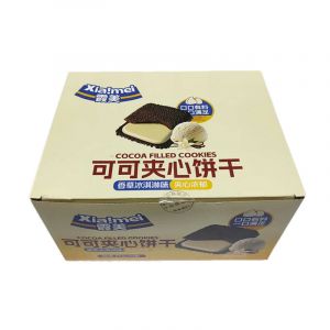 Печенье XIALMEI вкус ШОКОЛАДНЫЙ С ВАНИЛЬНОЙ НАЧИНКОЙ 45гр/20шт/12Бл (цена за штуку)