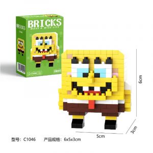 3Д конструктор из мини блоков BRICKS Губка Боб