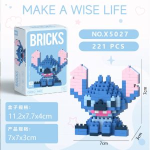 3Д конструктор из мини блоков BRICKS Стич 1