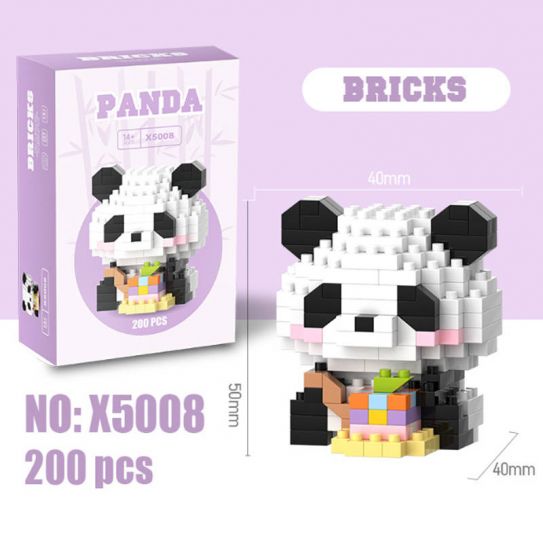 3Д конструктор из мини блоков BRICKS Панда 4