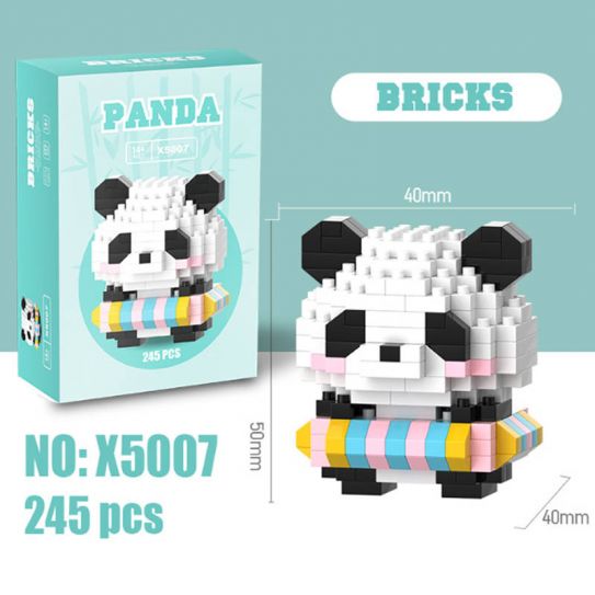 3Д конструктор из мини блоков BRICKS Панда 6