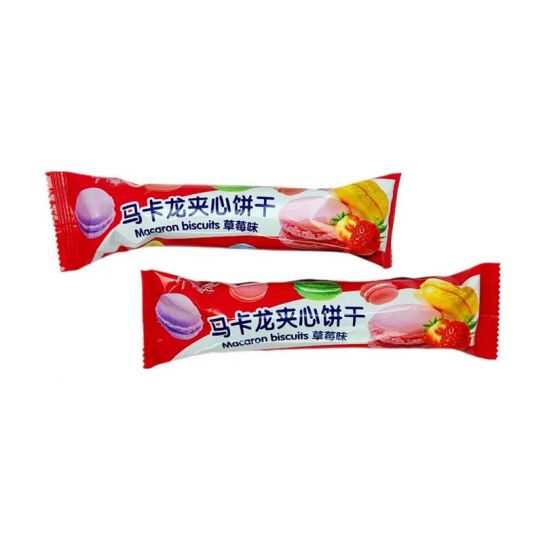 Печенье Macaron Biscuits клубника 55гр/20шт/12Бл (цена за штуку)