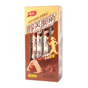 Батончик пшеничный CHUNFU c ШОКОЛАДНОЙ НАЧИНКОЙ, В ГЛАЗУРИ 22гр/20шт/12бл (цена за штуку)