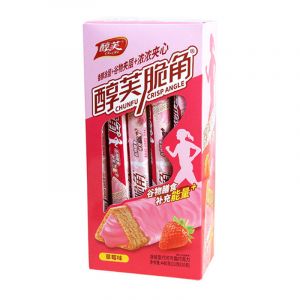 Батончик пшеничный CHUNFU c КЛУБНИЧНОЙ НАЧИНКОЙ, В ГЛАЗУРИ 22гр/20шт/12бл  (цена за штуку)