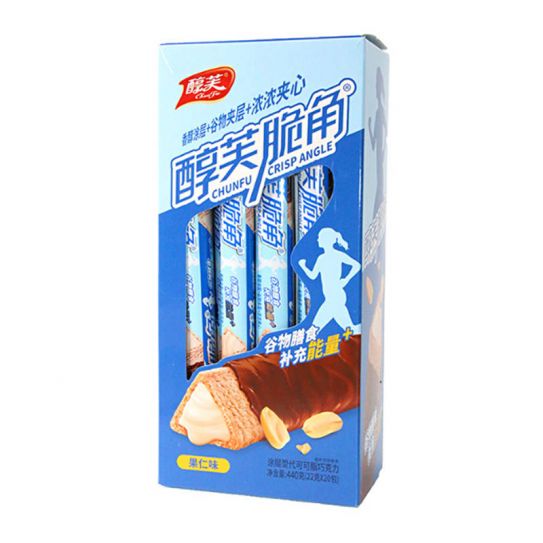 Батончик пшеничный CHUNFU c ОРЕХОВОЙ НАЧИНКОЙ, В ГЛАЗУРИ 22гр/20шт/12бл (цена за штуку)