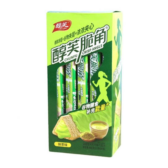 Батончик пшеничный CHUNFU c вкусом ЧАЯ МАТЧА, В ГЛАЗУРИ 22гр/20шт/12бл (цена за штуку)