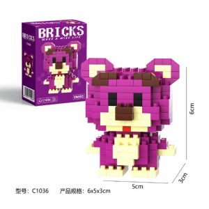 3Д конструктор из мини блоков BRICKS Медведь Лотсо