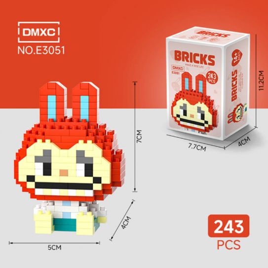 3Д конструктор из мини блоков BRICKS Лабубу