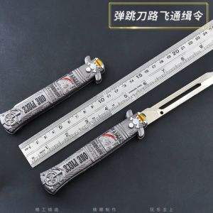 Нож выкидной с кнопкой тренировочный Ван Пис черный