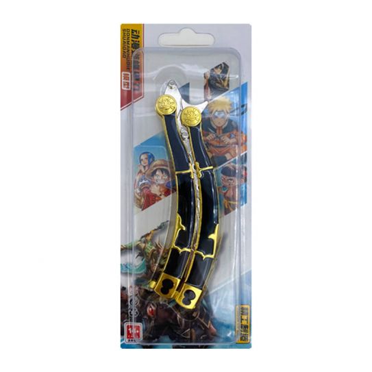 Нож-бабочка тренировочный изогнутый черный