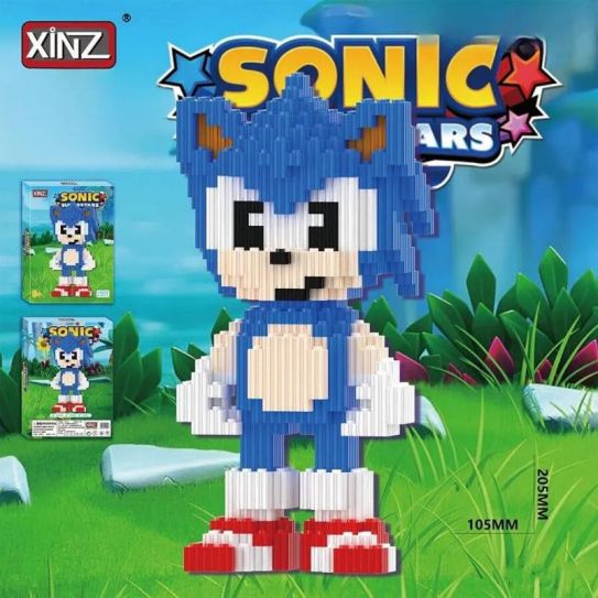 Конструктор из блоков Соник 3 стоит (1499 блока, 20х10х96см)