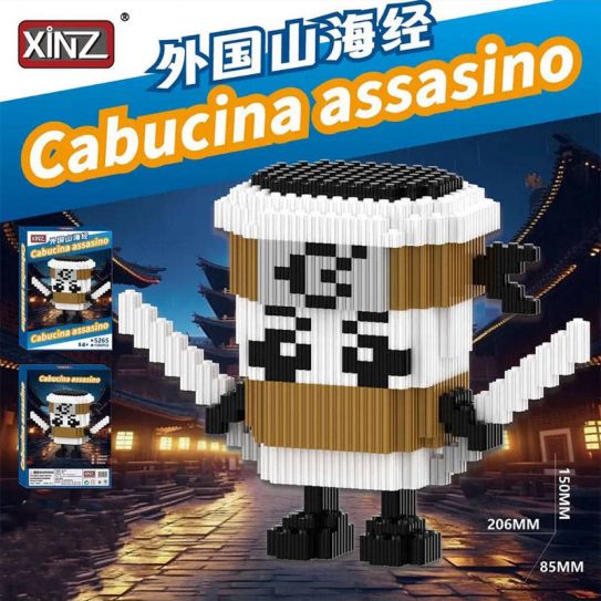 Конструктор из блоков Italian Brainrot 3 Cabucina assasino (1310 блока, 15х20х8см)