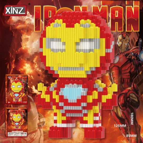 Конструктор из блоков Железный человек (1528 блока, 18х12х8см)